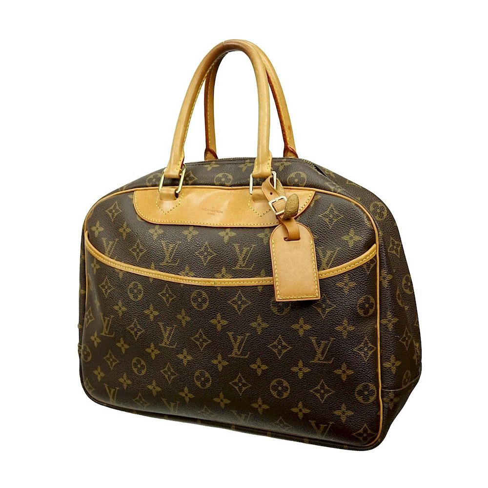 Appraisal: Louis Vuitton Brown Canvas Monogram Deauville Bag Louis Vuitton Brown