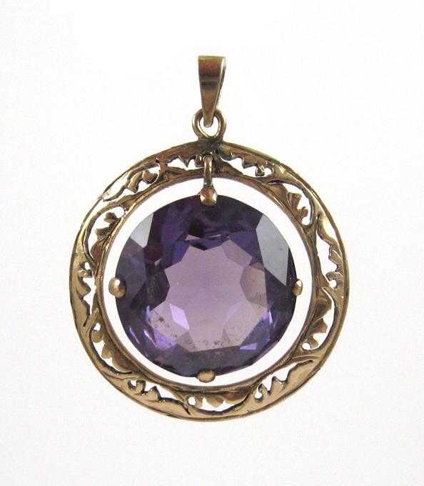 Appraisal: SYNTHETIC ALEXANDRITE AND ROSE GOLD PENDANT The k rose gold