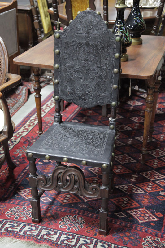 Appraisal: TWO CHAIRS A cane seat armchair with carved back ''