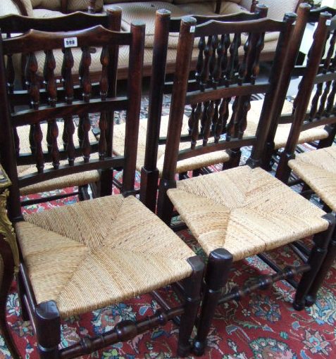 Appraisal: A harlequin set of eight late th century ash and