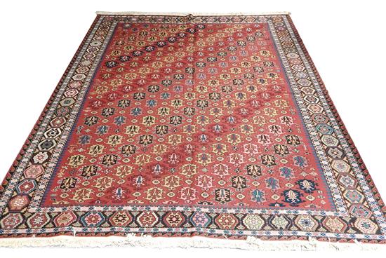 Appraisal: RUG Soumak flat weave late th C red field with