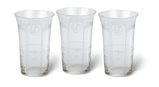 Appraisal: ZEPPELIN Fine group of glasses from Graf Zeppelin inches tall