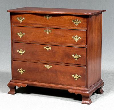 Appraisal: Connecticut Chippendale chest cherry with white pine secondary serpentine shaped