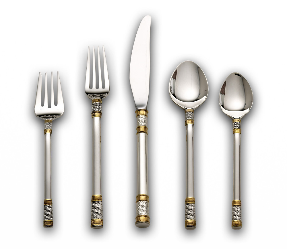 Appraisal: WALLACE GOLDEN AEGEAN WEAVE STERLING FLATWARE SET Approx pieces in