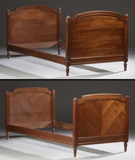 Appraisal: Pair of Louis XVI Style Carved Walnut Daybeds lat Pair