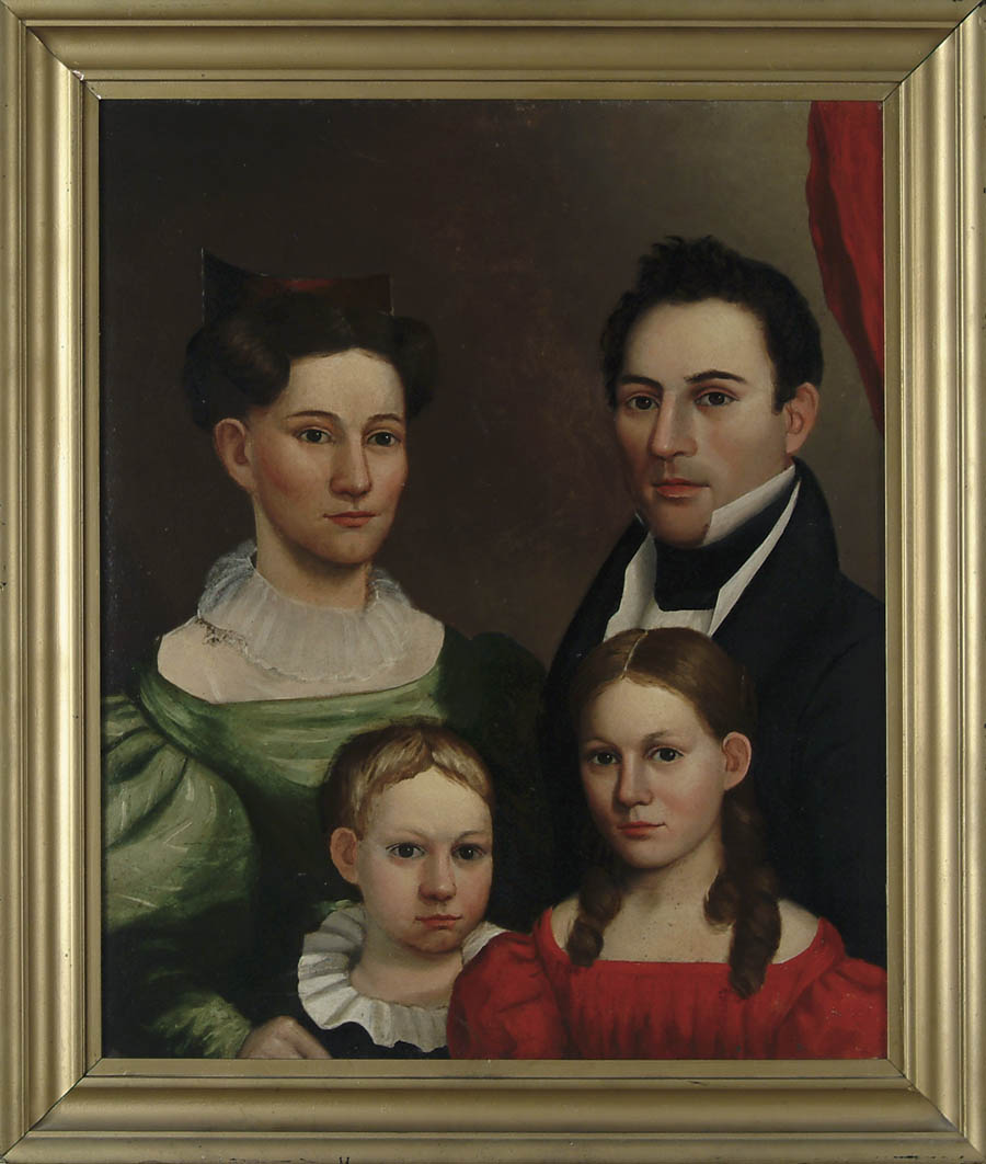 Appraisal: UNSIGNED American Mid th Century FAMILY PORTRAIT Oil on canvas