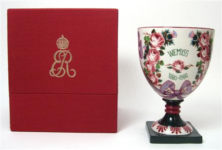 Appraisal: ROYAL DOULTON - WEMYSS CENTENARY GOBLET AND PRESENTATION BOX DATED