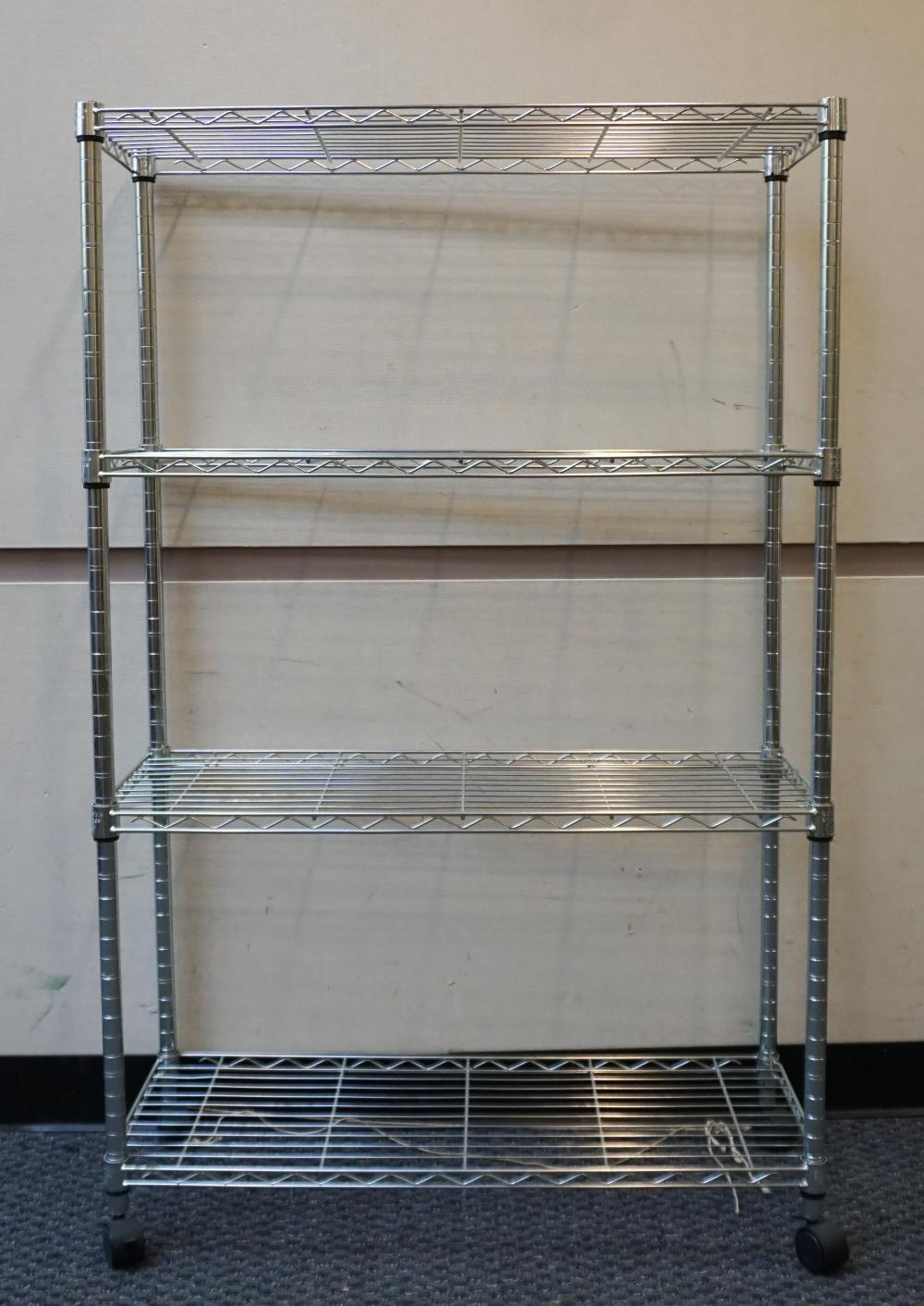 Appraisal: CHROME PLATE STORAGE RACK ON WHEELS X X IN X