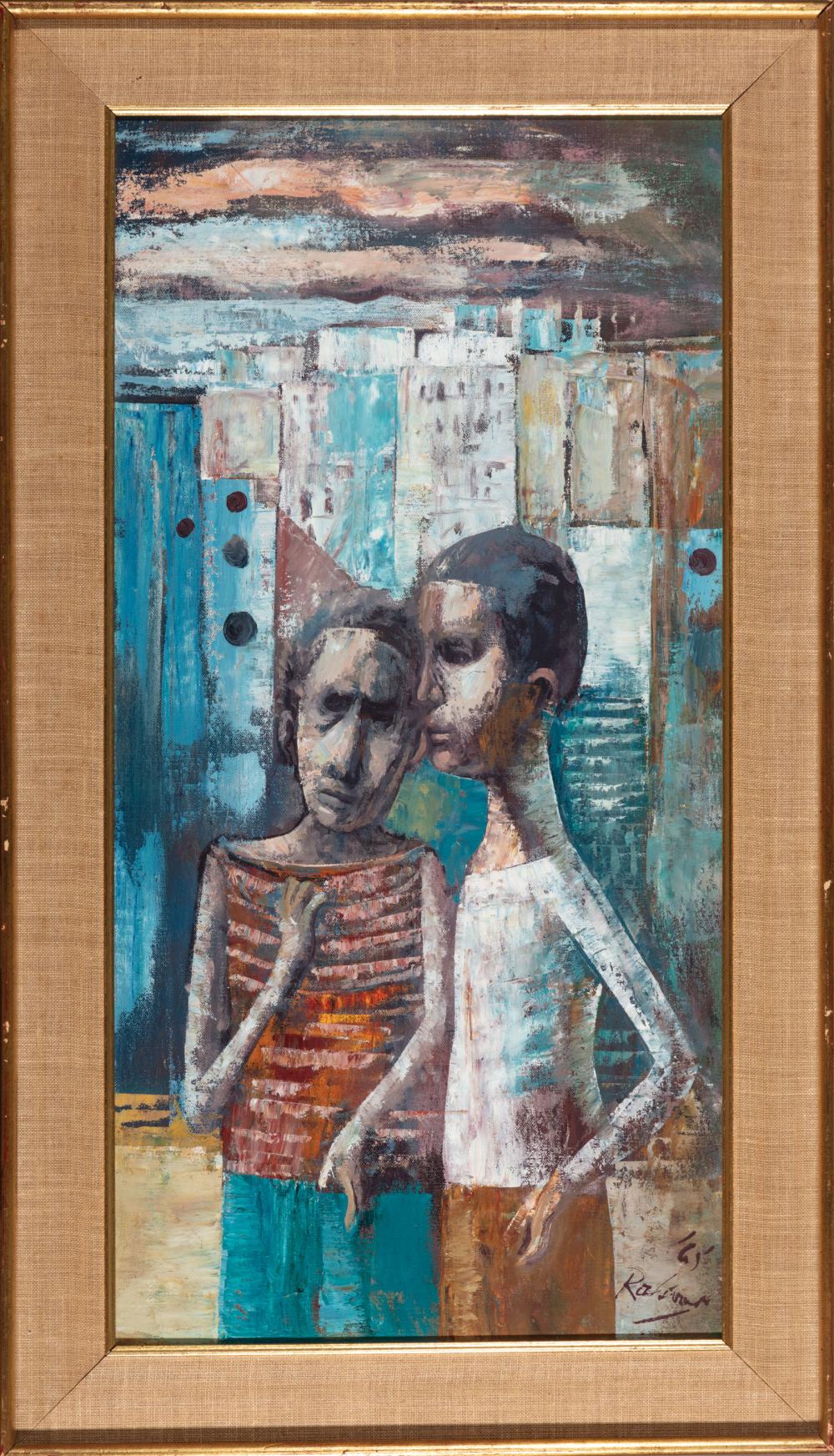 Appraisal: Noel Rockmore American New Orleans - Untitled Two Figures oil