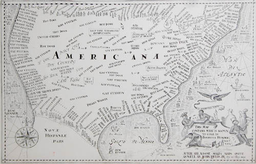 Appraisal: Satirical Map of The United States Held John American -