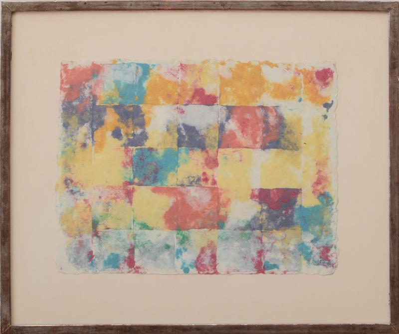 Appraisal: KENNETH NOLAND - PK Pressed paper pulp in colors signed