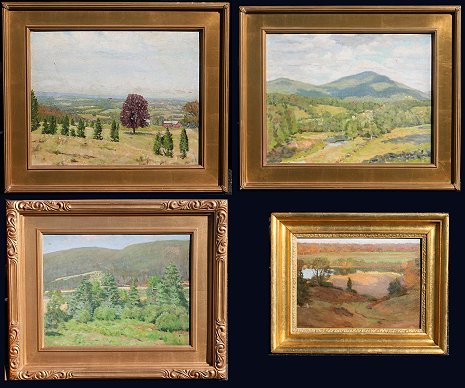 Appraisal: DUMOND Helene American - Lot of paintings AUTUMN VALLEY scene