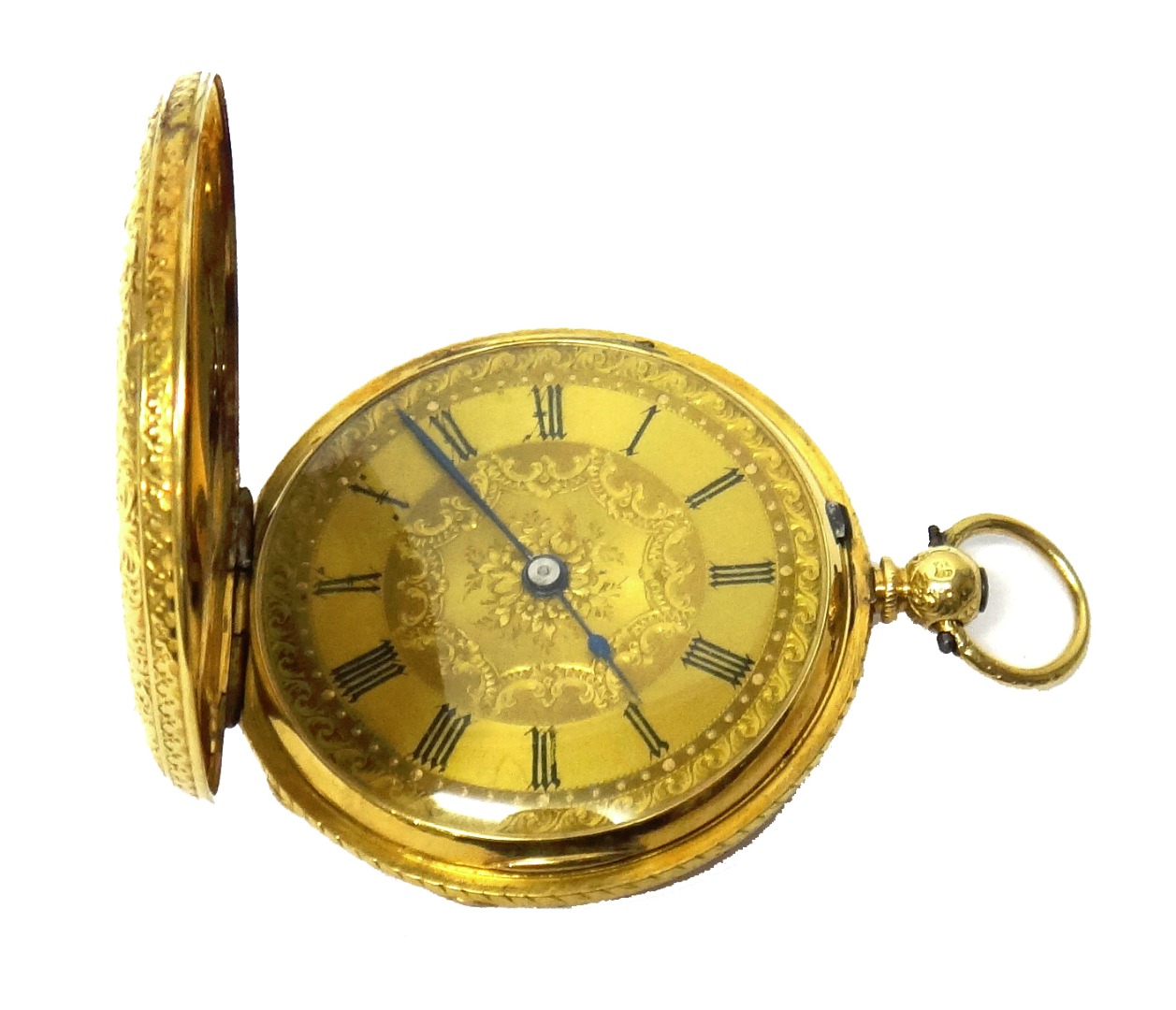 Appraisal: An ct gold cased key wind hunting cased fob watch