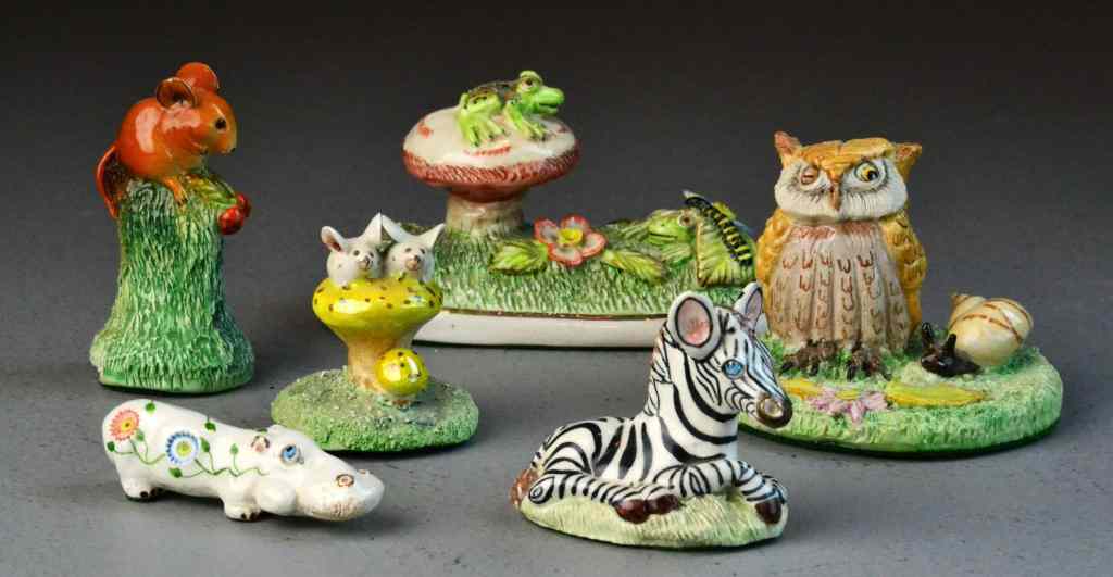 Appraisal: Pcs Basil Matthews Signed Porcelain FiguresTo include animal figures by