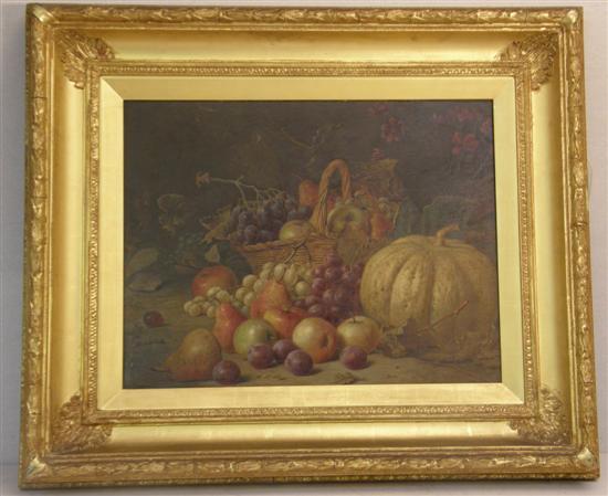 Appraisal: H C Bryant oil on canvas still life signed h