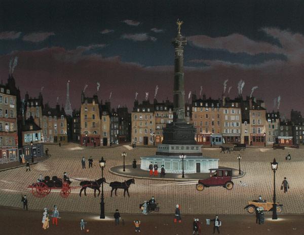 Appraisal: DELACROIX Michel French - ''Place de la Bastille'' Lithograph sight