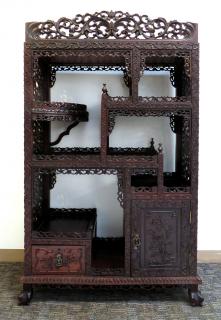 Appraisal: th C Chinese Rosewood Etagere th C Chinese Rosewood Etagere