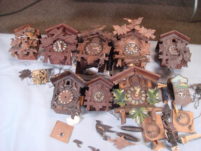 Appraisal: Group of cuckoo clocks with assorted parts not all complete