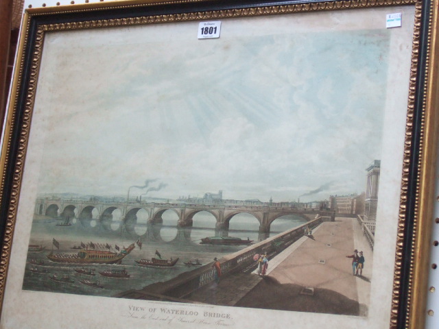 Appraisal: After J H Shepherd View of Waterloo Bridge aquatint by