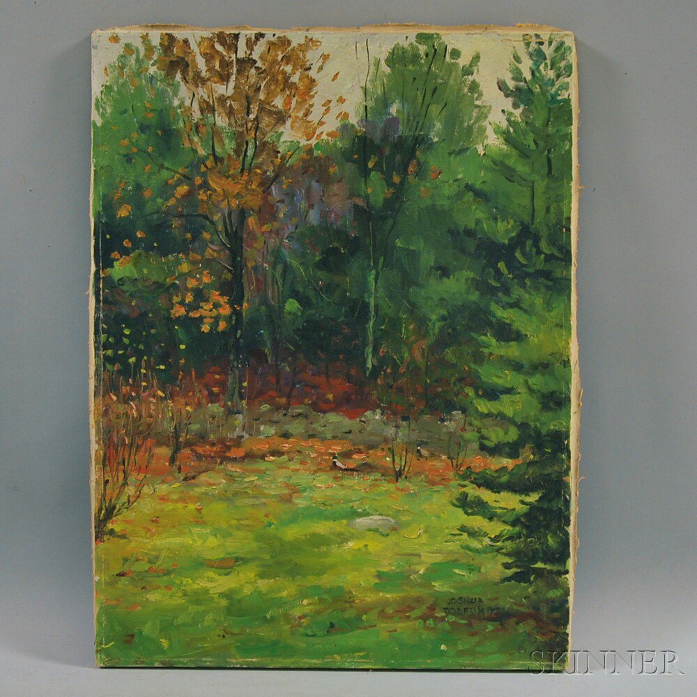 Appraisal: Joshua Tolford American - Wooded Landscape Signed JOSHUA TOLFORD l