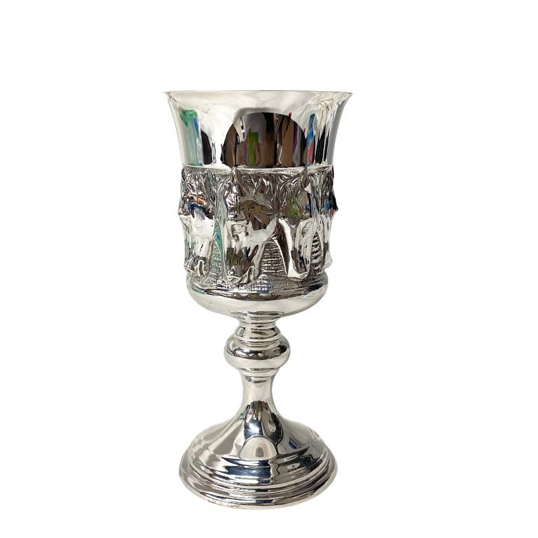 Appraisal: Galmer Silver Horse Goblet Galmer Silver Horse Goblet Total Measures