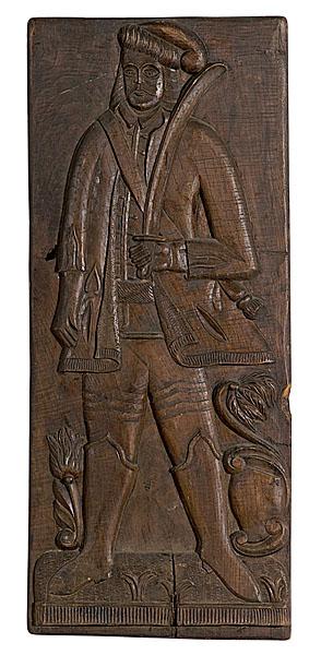 Appraisal: CARVED COOKIE BOARD OR CAKE BOARD OF SOLDIER likely German