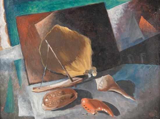 Appraisal: Thomas Weeks Barrett American - Still Life with Objects oil