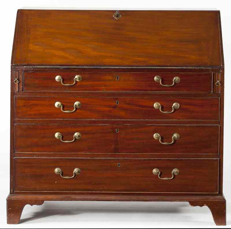 Appraisal: Georgian Chippendale Slant Front Desklate th century mahogany and mahogany