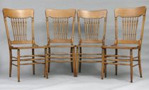 Appraisal: A Set of American Oak Chairs circa mid- th Century