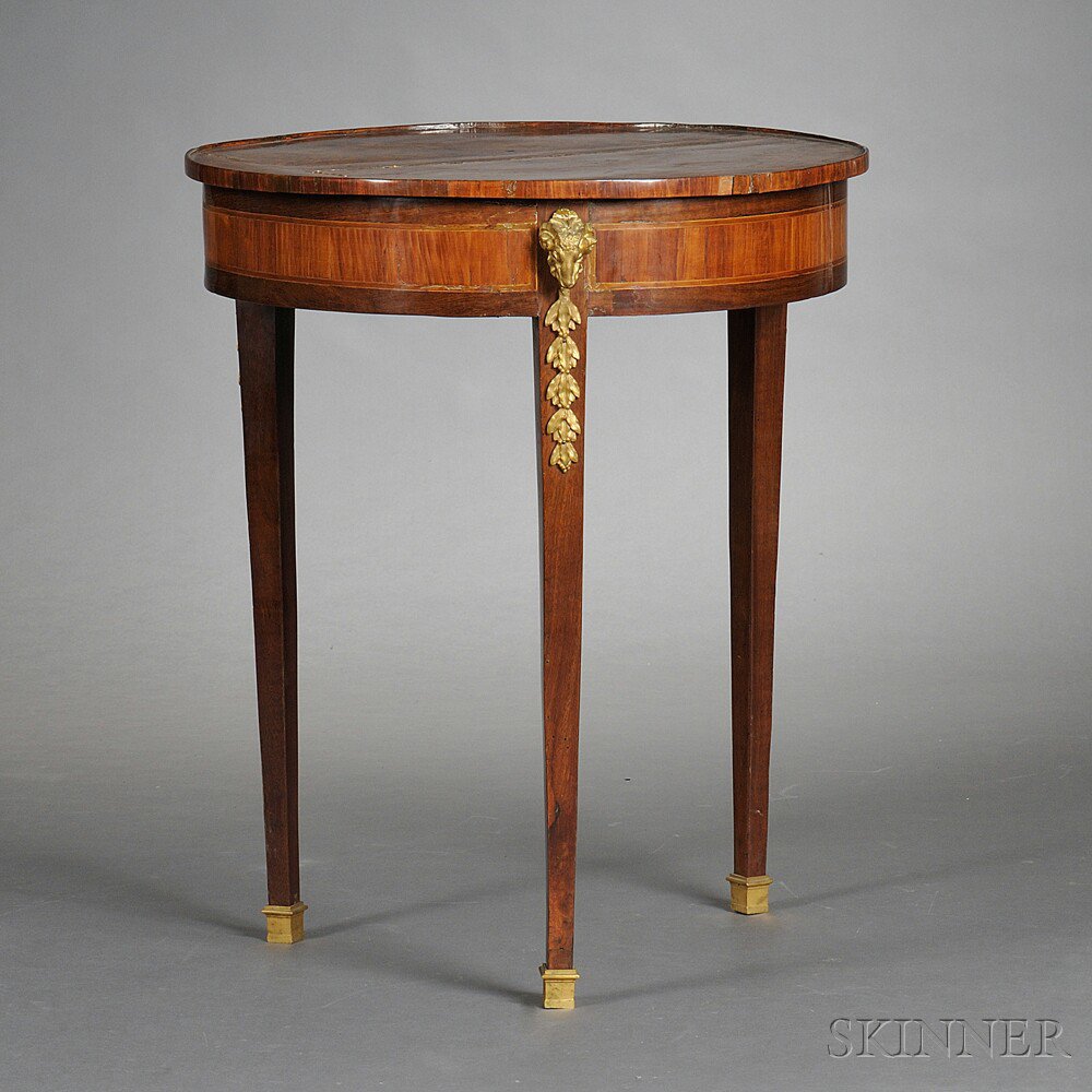 Appraisal: Louis XVI-style Ormolu-mounted and Kingwood and Tulipwood-veneered Occasional Table th