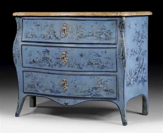 Appraisal: PAINTED CHEST OF DRAWERS Louis XV France th century the