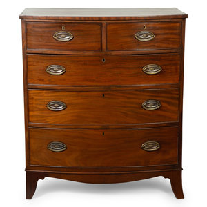 Appraisal: A Regency Mahogany Chest of Drawers th Century Height x