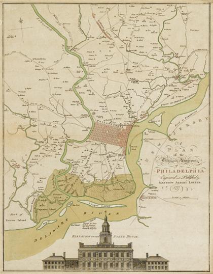 Appraisal: piece Hand-Colored Engraved Map Lotter Matthew Albert after Scull N