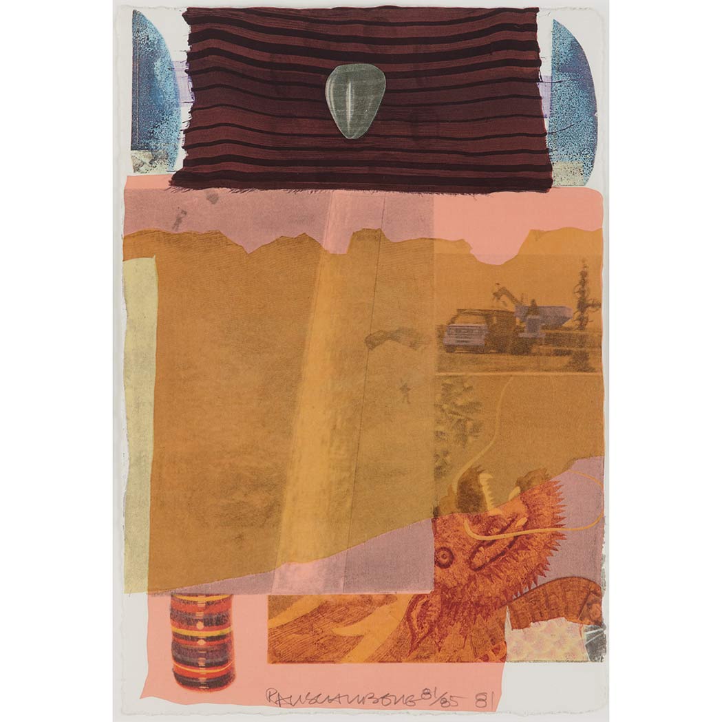 Appraisal: Robert Rauschenberg ARCANUM I Hand-colored screenprint and collage on wove