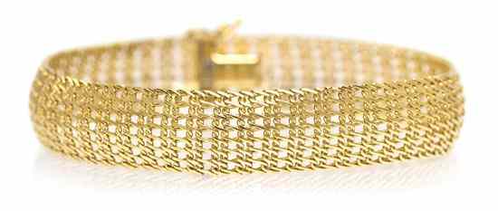 Appraisal: An Karat Yellow Gold Woven Link Bracelet measuring approximately mm