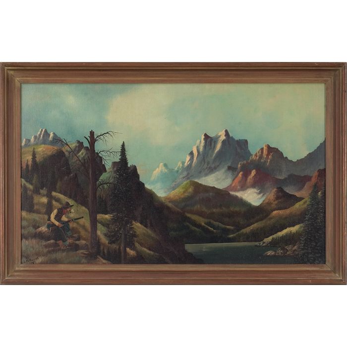 Appraisal: John Marcellus Moore American - ''WesternLandscape '' c oil on