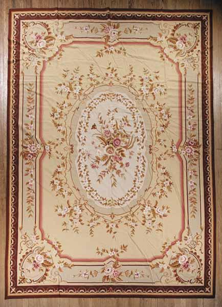 Appraisal: An Antique Aubusson Carpet floral sprays on a rose and