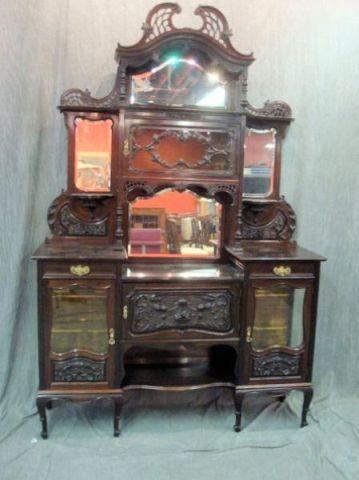 Appraisal: LAMB of Manchester Highly Carved Victorian Etagere Signed on right