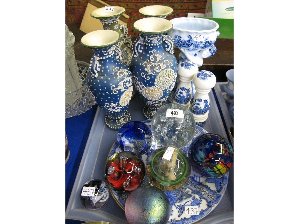 Appraisal: Lot comprising assorted ceramics and glassware iridescent paperweight and others