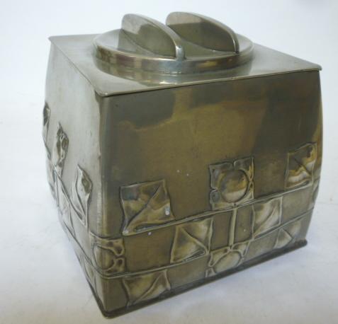 Appraisal: A TUDRIC PEWTER BISCUIT BOX AND COVER possibly designed by