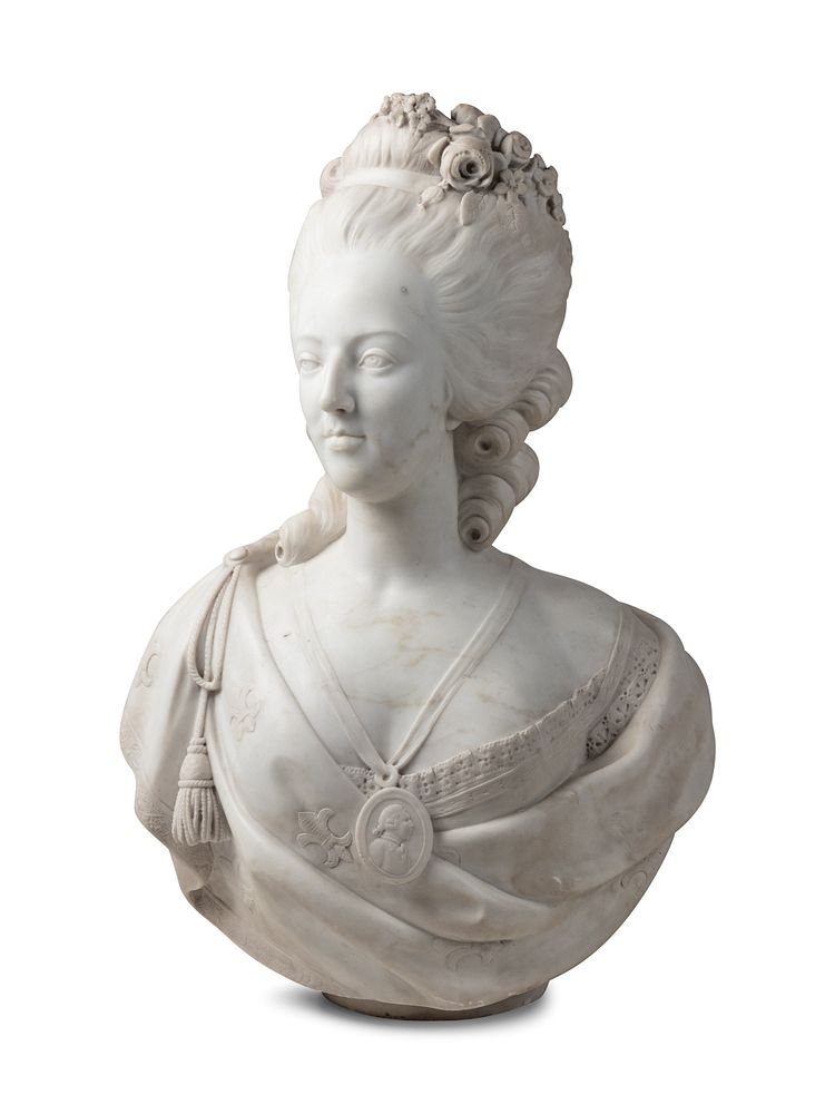 Appraisal: An Italian Carved Marble Bust of Marie Antoinette An Italian