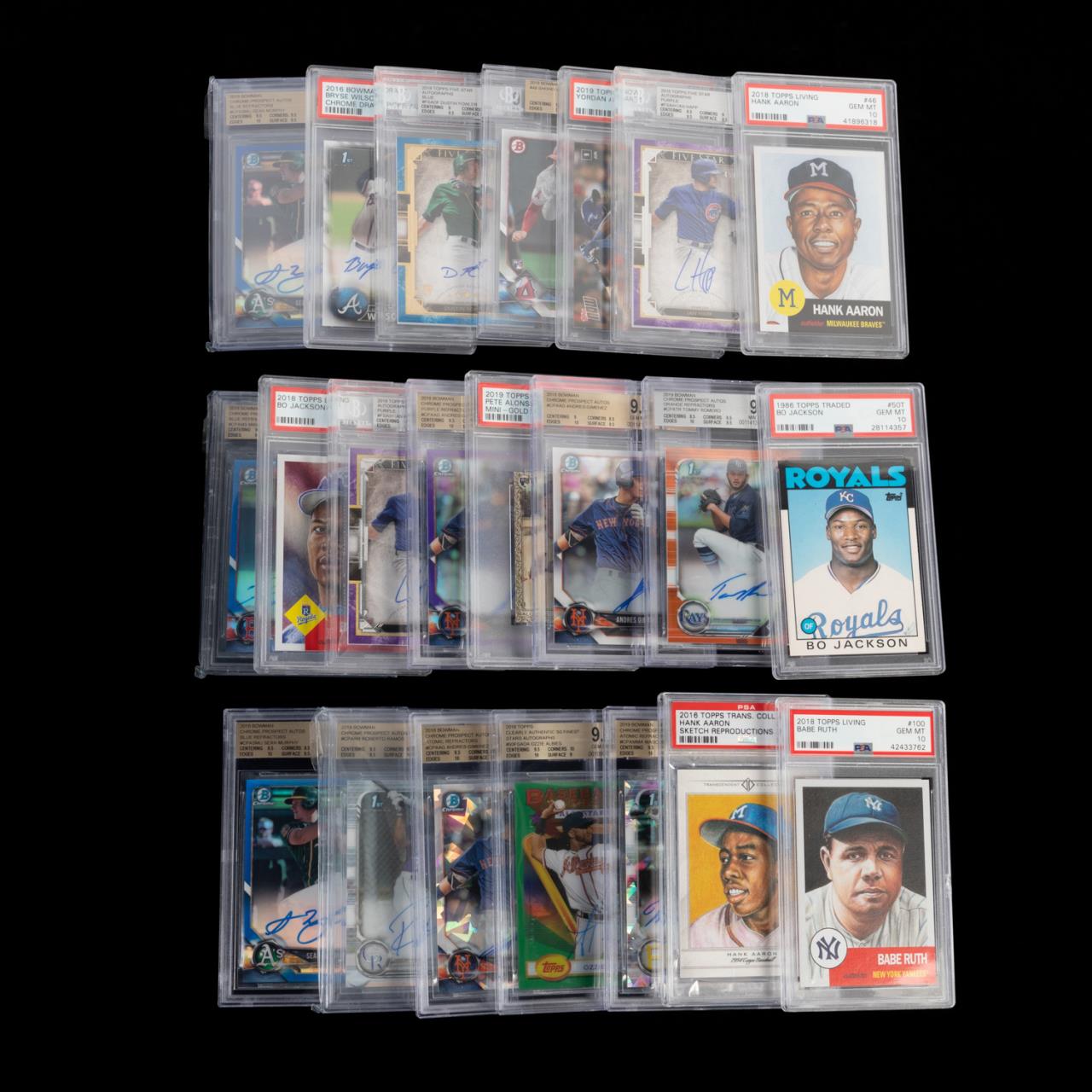 Appraisal: MODERN GRADED AUTOGRAPHED BASEBALL CARDS Grouping of modern graded and