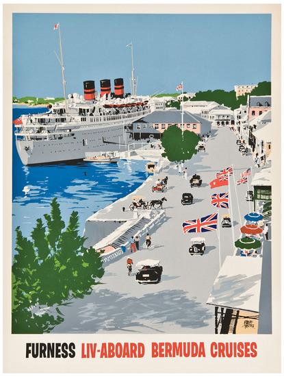 Appraisal: TRIEDLER Adolph - FURNESS LIV-ABOARD BERMUDA CRUISES silkscreen in colors