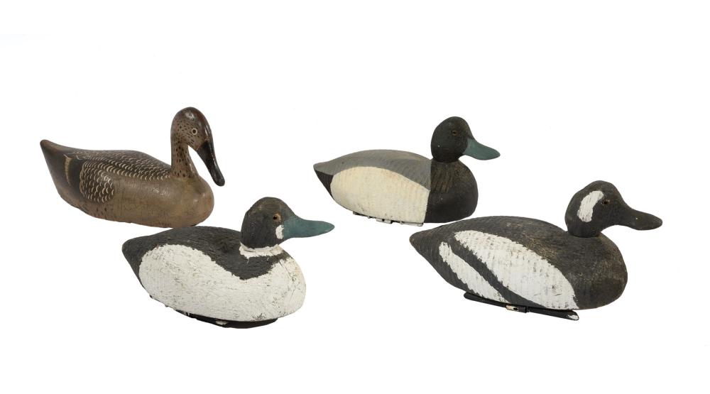 Appraisal: Four Carved Wood Duck Decoys incl three from the same