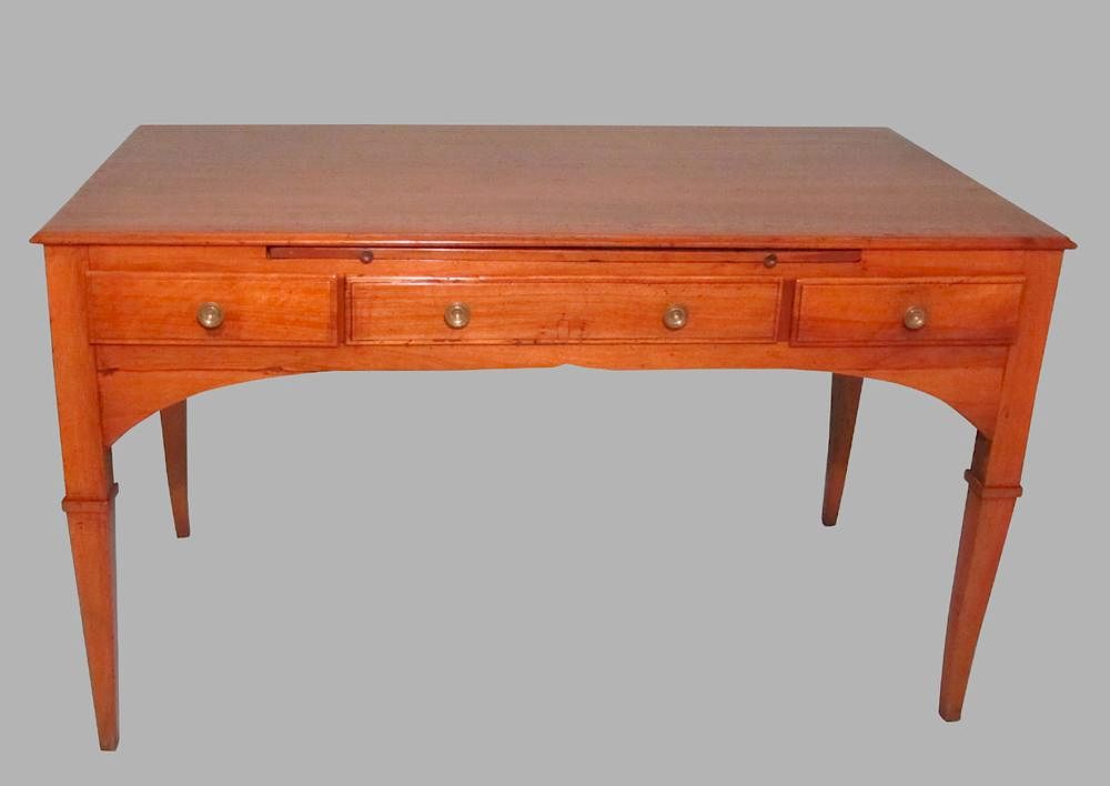 Appraisal: th c Italian Walnut Writing Table with Drawers Neoclassical period