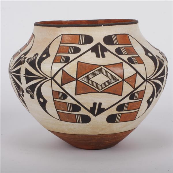 Appraisal: Vintage Native American Acoma polychrome potttery vessel by M T