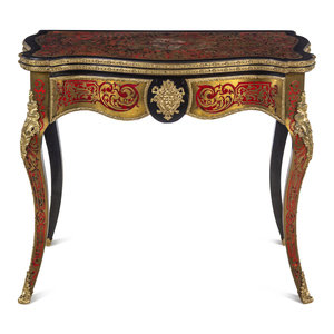 Appraisal: A Napoleon III Style Gilt Bronze Mounted Boulle Marquetry Flip-Top