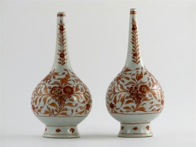 Appraisal: A pair of Chinese rosewater sprinklers of Islamic form painted