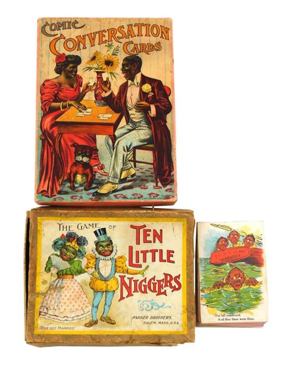 Appraisal: BLACK AMERICANA Two Black Americana Card Games Ten Little Niggers