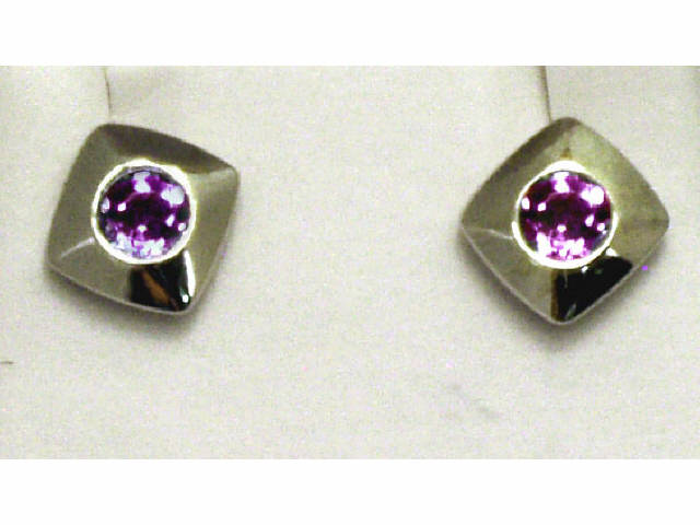 Appraisal: Pleasant ladies karat white gold earrings bezel set with two